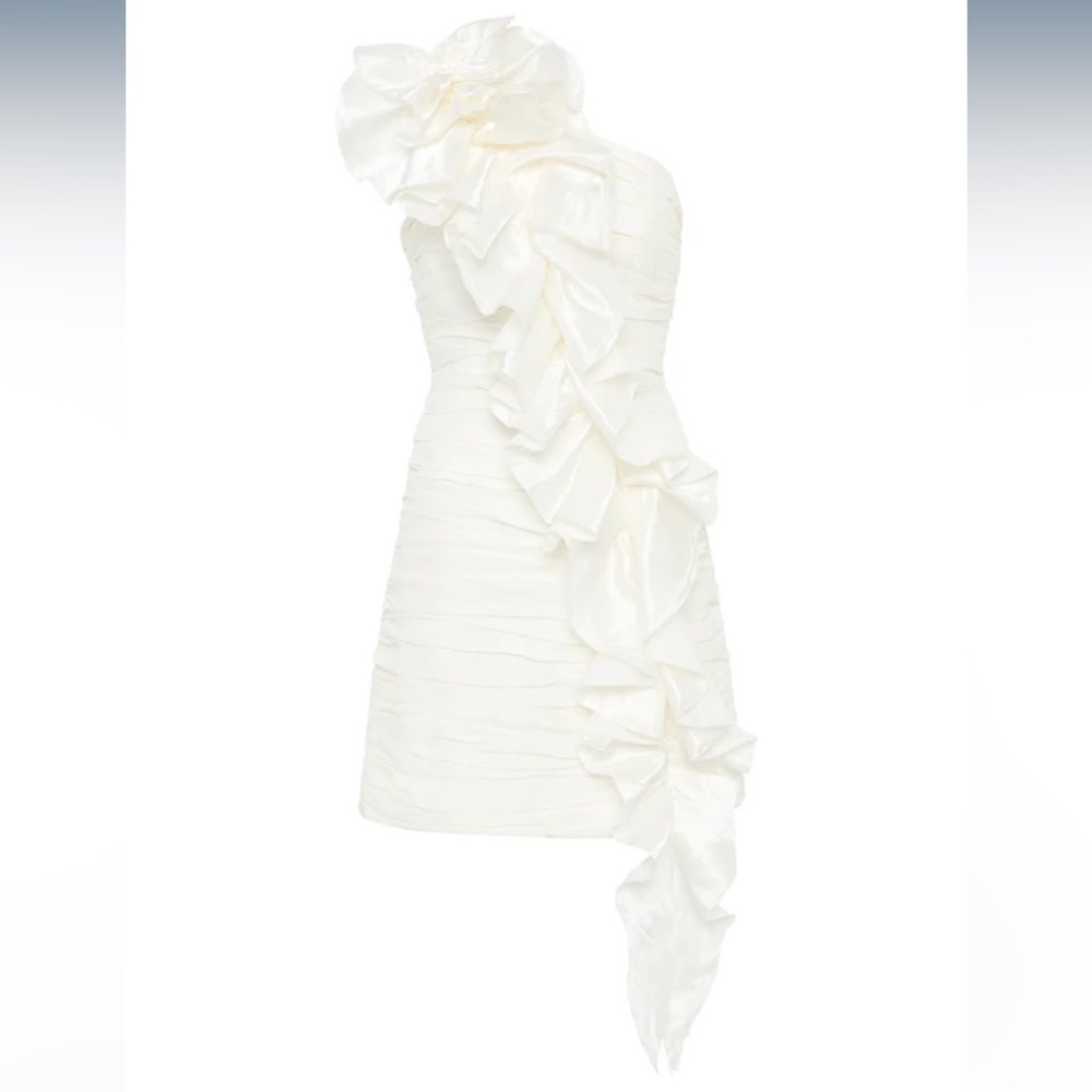 NWT AJE Ivory Adelia Ruffle Mini Dress - Picture 2 of 5